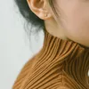 Boucles d'oreilles en argent massif 925, bijoux à la mode, mignon petit cœur en or, cadeau pour filles et enfants