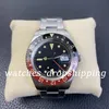 SNF Vintage Mens Watch 38mm Cal 2836 Automatisk Bezel Black Stick Dial Gmt Watertproof OysterSteel Rostfritt stålarmband Super Edition Arvur