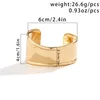 Bangle Punk Metal Smooth Irregular Opening Wide Bangles Bracelet For Women Vintage Gold Color Chunky Thick Hand Jewelry Party Gift 2024