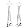 Boucles d'oreilles coréennes en argent Sterling 925, longues pampilles, ligne étoile, boule pour femmes et enfants, bijoux de fête de mariage, cadeau féminin Pendientes