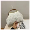 Sacos de noite Coreano Bolsas de Veludo de Pelúcia para Mulheres Outono Inverno Retro Cáqui Cinza Branco Embreagens Cor Dourada Ombro