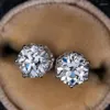 Chains Smyoue Moissanite Stud Earring D Color 1ct Vvs Round Cut Shiny Wedding Diamond Earrings For Women 925 Sterling Silver264y