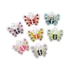 Silverpläterad emaljfjäril Rhinestone Crystal Charm Beads 7Colors Pendants smycken Fynd komponenter L1559 56 st lot226z