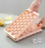 33 Grid Round Ice Mold Tools Plastiska isbitar Tray Cube Maker Food Grade Hushåll med lock Ices Box Mold HH221655777215