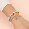 Charme Pulseiras Bohemia Geométrica Colorida Flor Resina Pingente Borla Para Mulheres Vintage Imitação Pérola Ajustável Jóias