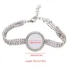 Link Bracelets Sublimation blank round snapshinestones 팔찌 장식품 펜던트 DIY 이름 태그를위한 합금 열전달