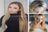 Wysokiej jakości 1BT27 Sily prosty dwupiętrowy Malezji Remy Hair Honey Blond Ombre Pełna koronkowa peruka 7294584