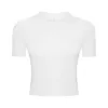 Camicie attive Stretch Fit Allenamento in palestra Luwomen Manica corta T-shirt semplici Buttery Soft Yoga Athletic Crop Top 2024