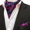 Foulard Glamour rétro en soie Jacquard, cravate Ascot pour hommes, ensemble de costumes Hanky, mouchoir de poche, cadeau 152N