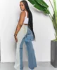 Pantalon Femme Tie Dye Denim Flare Jeans Taille Haute Sexy Y2K Streetwear 2024 Femmes Automne Hiver Vêtements Élégant Pantalon Bell Bottom