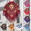 Foulards Ethic Style Floral Imprimer Châle Russe National Écharpe Lady Gland Foulard Femmes Couverture Carrée Enveloppement De Cou