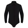 Stage Wear Mens Long Sleeve Solid Color One-piece Dance Bottoming Shirt Casual Latin Modern Jazz Bodysuit Tops Costumes