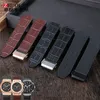 Dla paska Hublot Big Bang Watchband narzędzie nierdzewne narzędzie Mężczyzny prawdziwy krowie skórzany gumowy zestaw zegarków 26x19 mm Brązowy czarny 220622314V