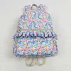 Zaino per fiori per bambina all'ingrosso per bambini Zaino per boutique per bambini Borsa da scuola portatile per bambini in plaid floreale all'aperto 240227