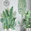 Adesivos de Parede Folha Verde Planta PVC Adesivo DIY Mural Art Home Decalque Varanda Rodapé Decoração Suprimentos de Cozinha