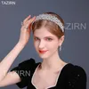 Cubic Zirconia Wedding Bride Headband Sweet 16 Princess CZ Tiaras and Crowns for Women Prom Party Hair Jewelry Accessories 240301