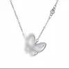 V-образное ожерелье Fanjias Same Butterfly для женщин, чистое серебро 925 пробы с бриллиантами, легкий роскошный и уникальный дизайн, модная и элегантная универсальная цепочка-воротник