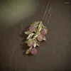 Spille Design di lusso Senso Corpetto di fiori di perle Abito Maglioni Accessori Spilla semplice pesca sfumata da donna