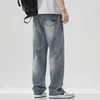 Jeans para hombres 2024 Primavera y otoño Pierna recta Juventud Mid Rise Retro Moda Pantalones casuales sueltos
