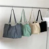 Abendtaschen Cord-Taschen für Frauen Shopper Mädchen Handtaschen Reißverschluss Eco Umweltverdickt Große Kapazität Winter Schulter