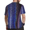 Men's T Shirts Sportswear Shirt For Men Colorful Snakeskin Harajuku Shiny Blue Print Summer Tees O Neck Y2K Classic Graphic Tops