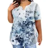 Women's T Shirts Fashion Plus Size T-Shirts Casual Short Sleeve Round Neck Retro Floral Printed T-shirt With Pockets Ropa De Mujer Oferta