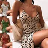 2024 модное женское сексуальное платье с леопардовым принтом и v-образным вырезом, облегающее платье, летние платья без рукавов, повседневная одежда