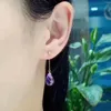 Pendientes Shilovem de amatista piezoeléctrica amarilla de 18k, joyería fina para mujer, planta clásica de fiesta de moda de 8 11mm Myme0811686z