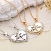 Hele-1 Set Vriend Ketting Hanger Hart Zilver Strass BFF Vriendschap Een Halve Persoon Ketting voor Mannen Vrouwen Mode 2098