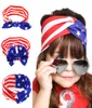 Ragazze bandiera americana Fascia per capelli Fiocco per bambini Croce orecchie di coniglio Turbante Ragazza Stelle strisce Copricapo Boutique Principessa Fasce per capelli per bambini A9854605