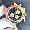 Relógio masculino Relógios de designers Missanite Relógios Rainbow Watch Rainbow Tamanho de 41mm de borracha de aço inoxidável Strap Luxury Diamond Watch Orologio di Lusso