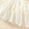 Ensembles de vêtements bébé fille jupe ensemble Boho dentelle tenue à volants sans manches haut court jupes Tutu à volants avec taille élastique 2 pièces