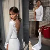 Bohemian Julie Vino Mermaid Wedding Dresses One Shoulder Princess Gown Sweep Train Satin Lace Crystal Backless Bridal Gowns2518