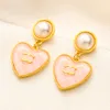 20style 18K Gold Gold Placed Morning Earring Earth Stud Women Fashion Chicken Heart Accort Presant Party Hights Exclydory Giftories Exclieds Exclseors