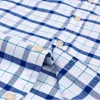 100% Pure Cotton Oxford -skjortor för män långärmad rutig skjorta randig manlig skjorta BusinessTartan röd skjorta män designer skjortor 240307