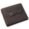 Wallets Top Grain Genuine Leather Material Wallet With Card Page Fashion Brown Crocodile Head Men Crazy Horse For210H