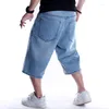 Jeans da uomo Pantaloncini moda hip-hop Pantaloni larghi larghi Taglie forti Skateboard medio
