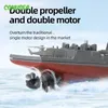 2.4G RC Łódź szybka pilota Symulacja Symulacja statku Warstwa Wojenne Mini Mini Battleship Toys Model zabawka dla chłopców Prezent 240219