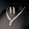 Europe Hot Selling Crystal Wedding Set Earrings Rhinestone Bride Wedding Set Necklace Jewelry Accessories 2463