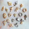 10pcs Kawaii Love Flower Dancer Alloy Nail Art Zircon Pearl Crystal Metal Manicure Nails Accesorios Supplies Decorations Charms 240301