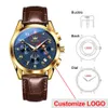 Oem Custom Quarzuhr Marken Geschäft zum Verkauf Uhren für Männer Marken Casual Lederarmbänder Mondphasenuhr für Männer