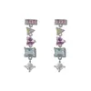 2024 Choucong Dangle Earrings Sparkling Luxury Jewelry 925 Sterling Silver Colorful Irregular geometry 5A Cubic Zircon Party Women Drop Tassels Earring Gift