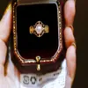 2209013003 Diaomondbox Jewelry ring 6-7mm oftewel parel au750 geel verguld sterling 925 zilver verstelbaar kant koninklijk vintage sty271q