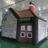 wholesale 6mLx6mWx4mH (20x20x13.2ft) small inflatable pub with chimney,movable house tent inflatables party bar for outdoor entertainment