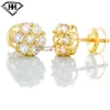 Real 14k Gold 2 Carat Lab Diamond Flower Earrings Women Gia Natural Diamonds Screw Back Stud and Accessories Wholesale