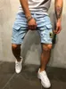 Summer Mens Stretch Ripped Short Jeans Streetwear Pocket Fashion Hip-Hop Blue Slim Denim Shorts Brand Clothes Mane 240227