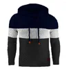 Herenhoodies Hoodie met kleurblokken en trekkoord Lange mouwen Elastisch Middellange lengte Sport Voor Herfst Winter Warmte Warm