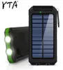 2020 30000 mAh Bank Power Solar Bank Podwójny USB PowerBank Wodoodporny akumulator Zewnętrzne przenośne ładowanie z LED LED 2USB PowerBank 4287172