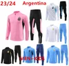 23 24 3 étoiles Argentine Survêtement de football Jersey Messi Training Suit Chemise de football Maradona Di Maria 23/24 Hommes Enfants Kit Survêtement Ensembles Uniformes