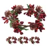 Candle Holders 4 Pcs Decorative Candlestick Garland Christmas Table Decorations Rings Wreaths Dining Centerpiece Pine Cones